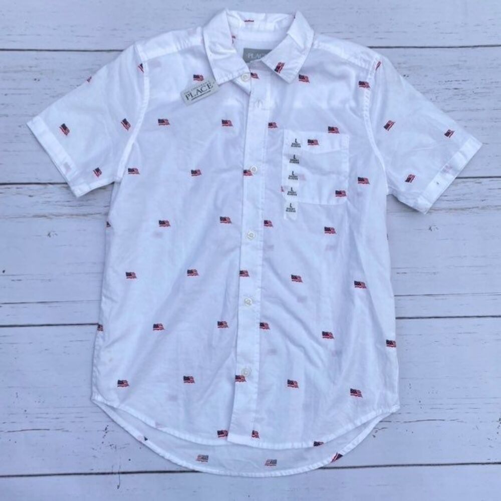 american flag button down shirts Size 10
